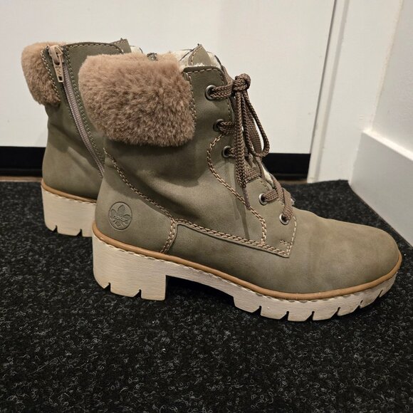 Rieker Fall/Winter Green Lace Up Ankle Boot - Womens 8 - Picture 3 of 9